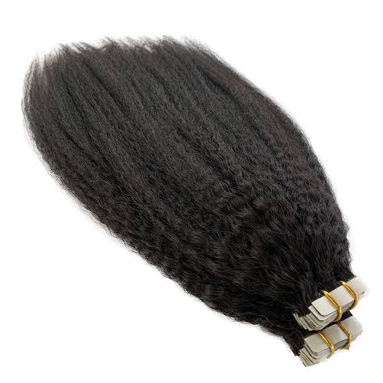 Kinky straight tape in extensions